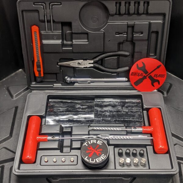 open view of deluxe tubeless utv tire repair kit