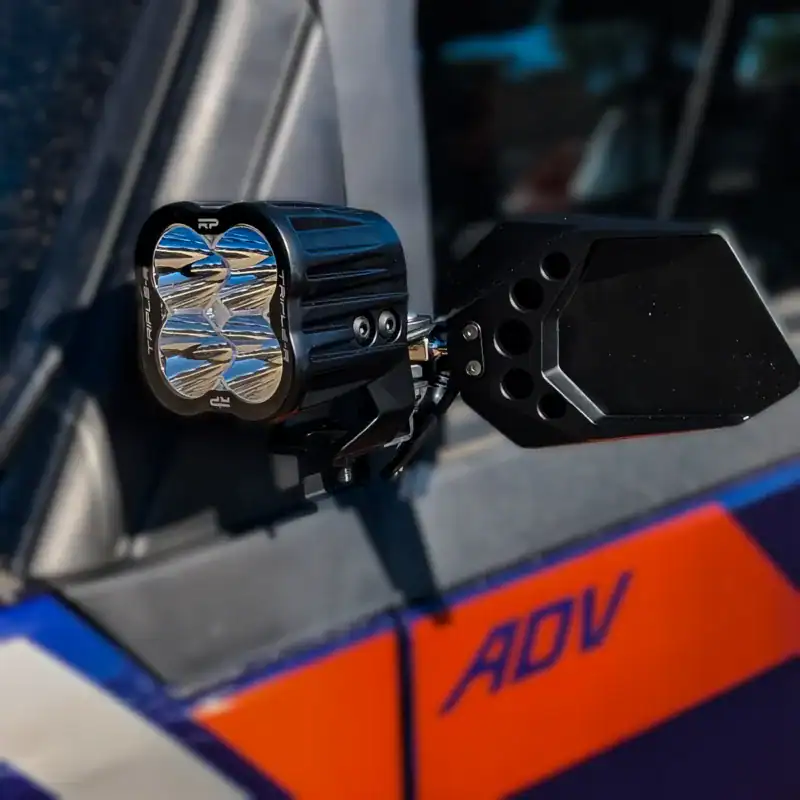 Polaris Xpedition side mirror with pod light