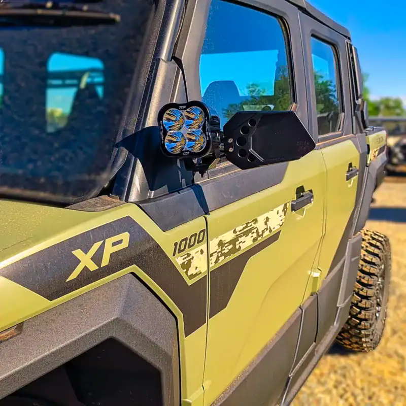 Polaris Xpedition side mirror with pod light