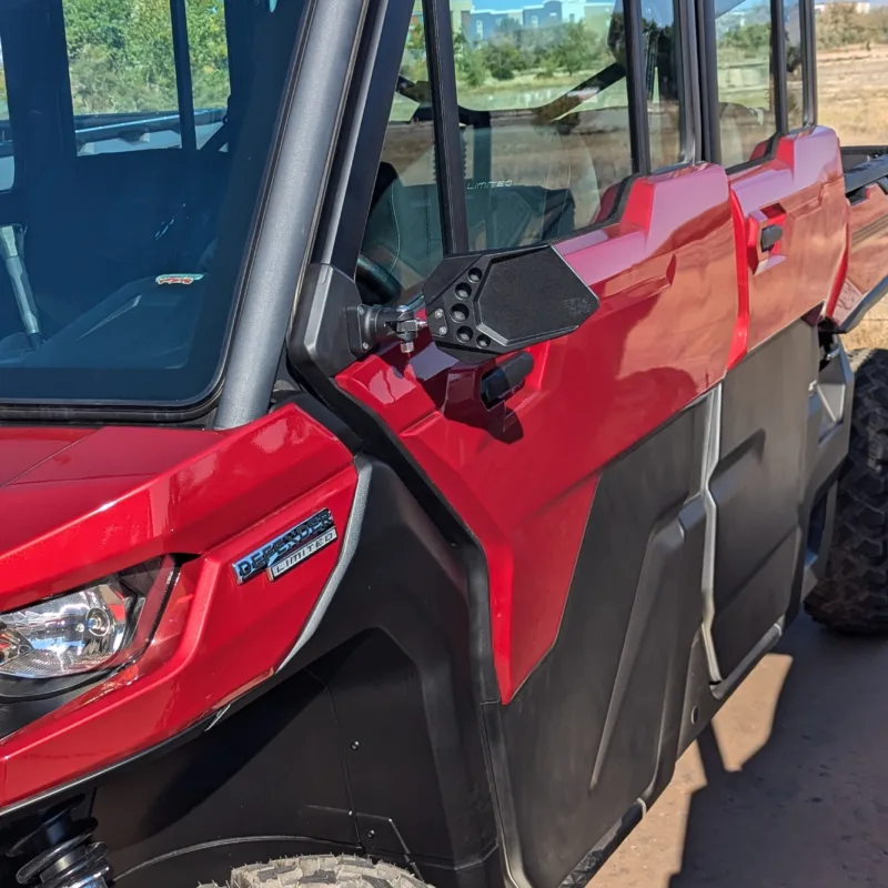 Can-am Defender with Dirtbag brands door mirror