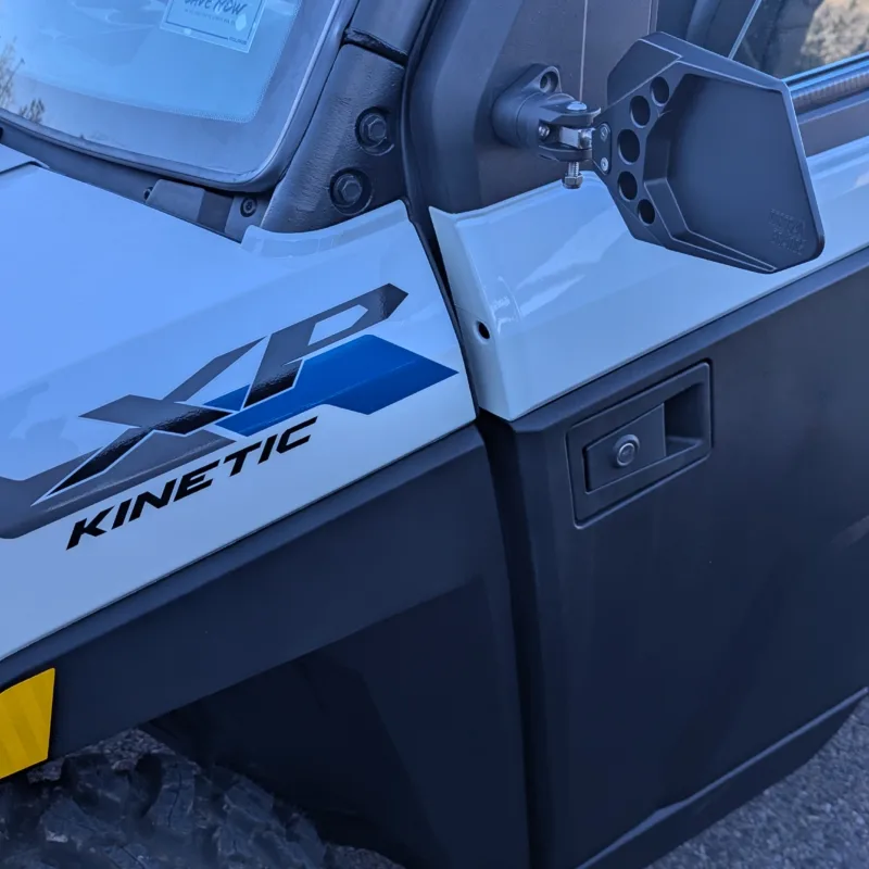 Polaris Ranger XP with dirtbag brands mirror mounted on door