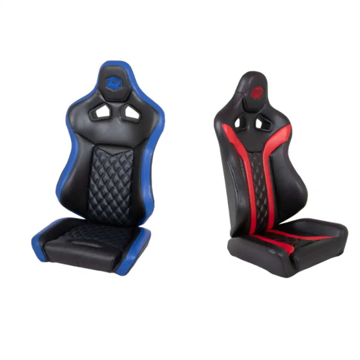 Comparación de asientos de suspensión UTV deportivos de bajo soporte y patrón de costuras en diamante DD