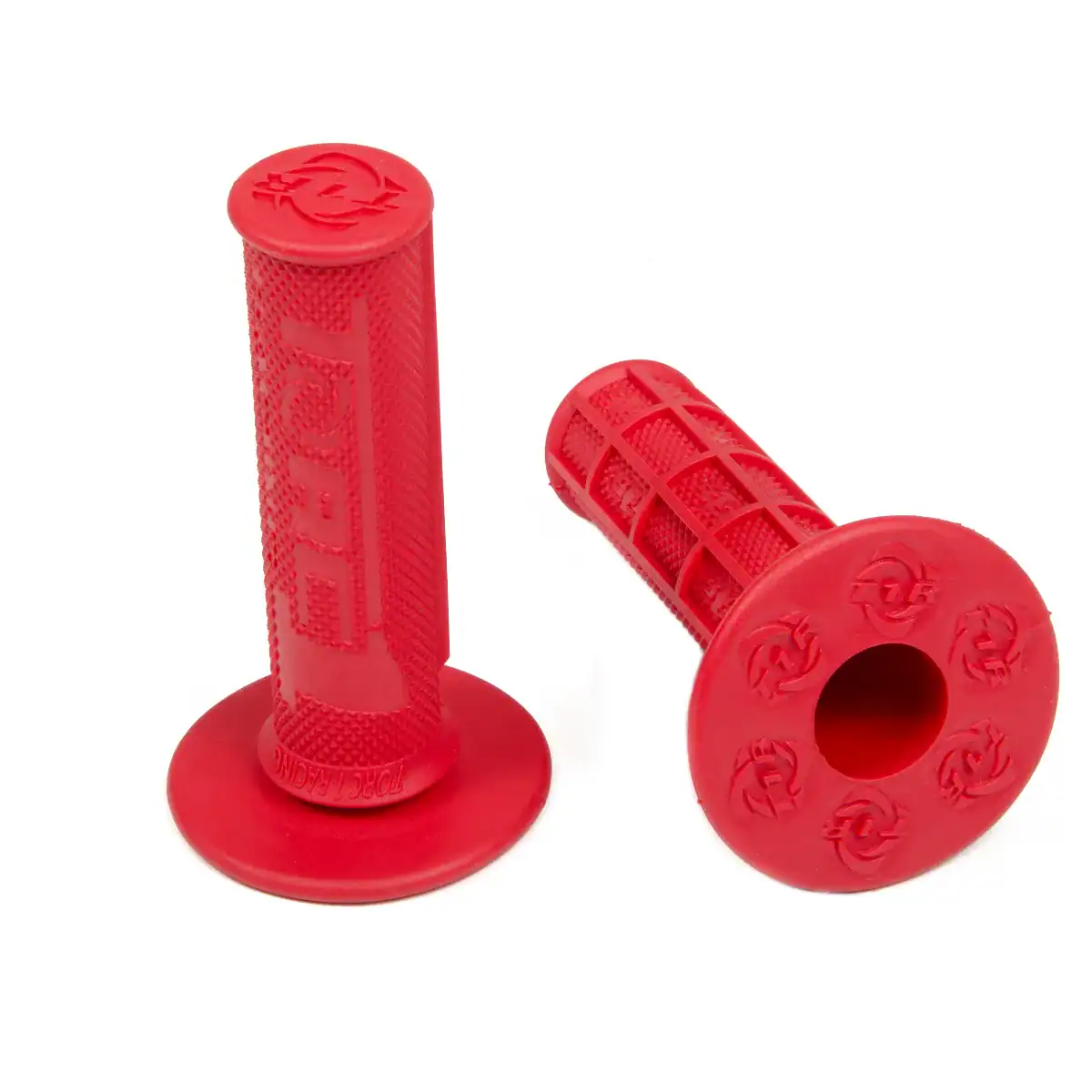 Torc1 half waffle dirt bike grips MX glue-on red