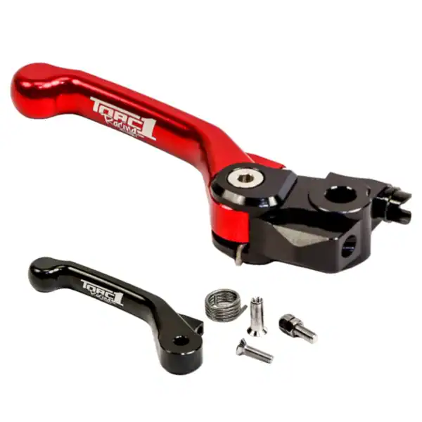 Torc1 Vengeance Flex front brake lever black red with backup replacement blade and hardware