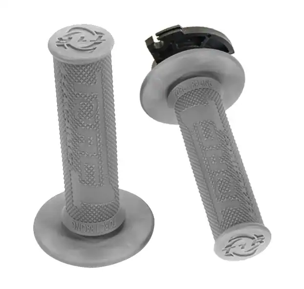Torc1 diamond dirt bike grips MX lock-on gray