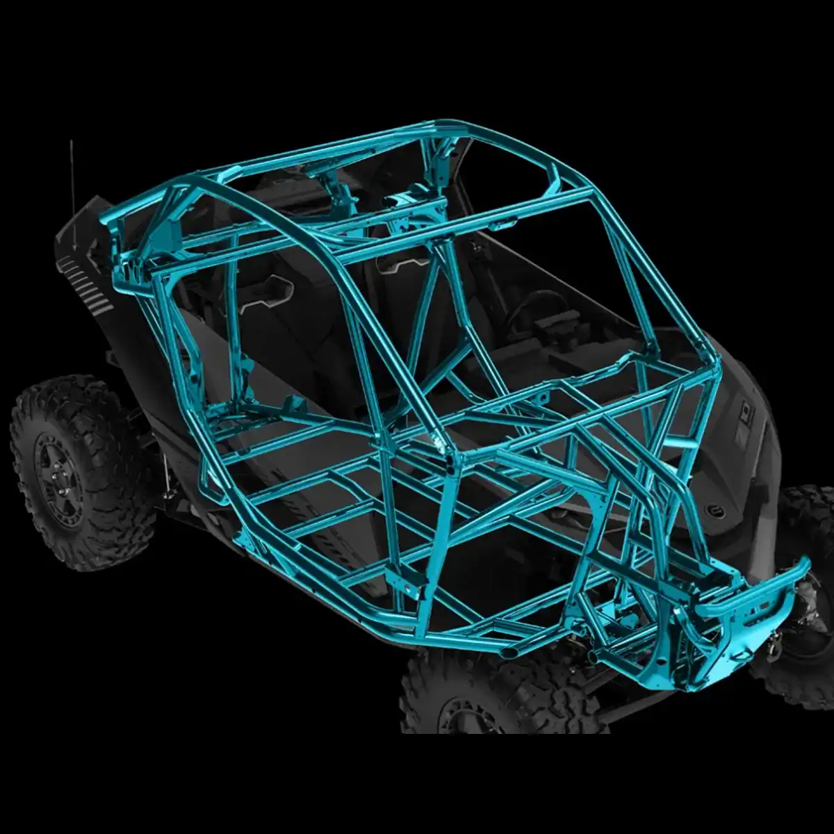 Una estructura ROPS de una sola pieza totalmente soldada se extiende desde la parte delantera hasta la trasera, eliminando los puntos débiles para una jaula de seguridad más resistente para la CF Moto Z10.