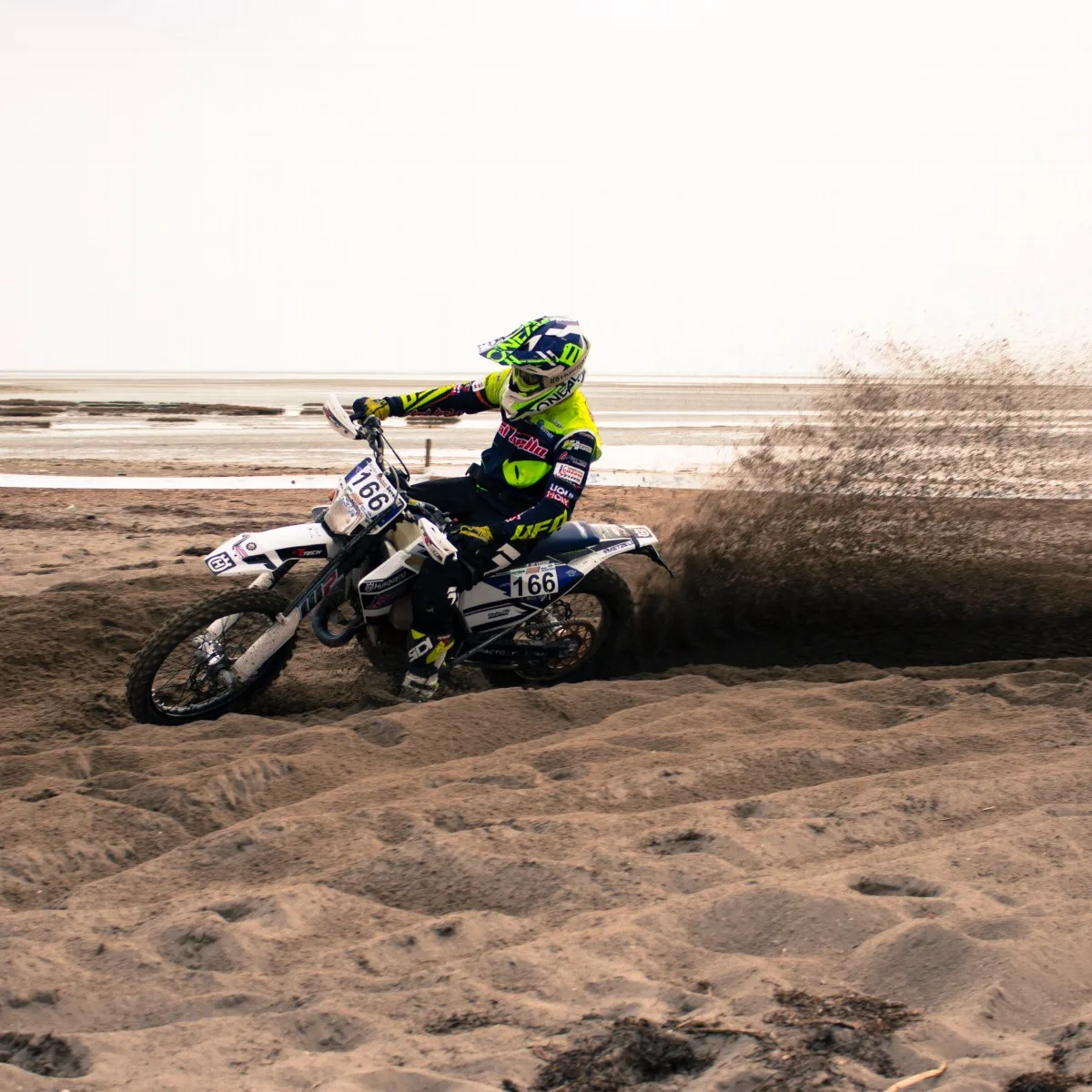 dirt bike rider in the sand