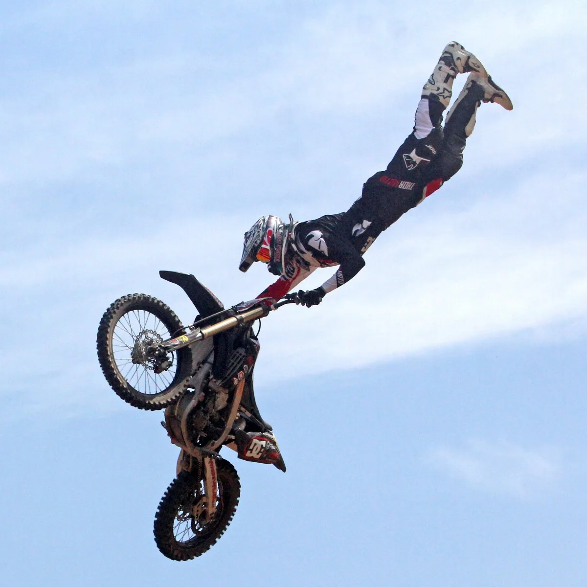 freestyle motocross rider in the air