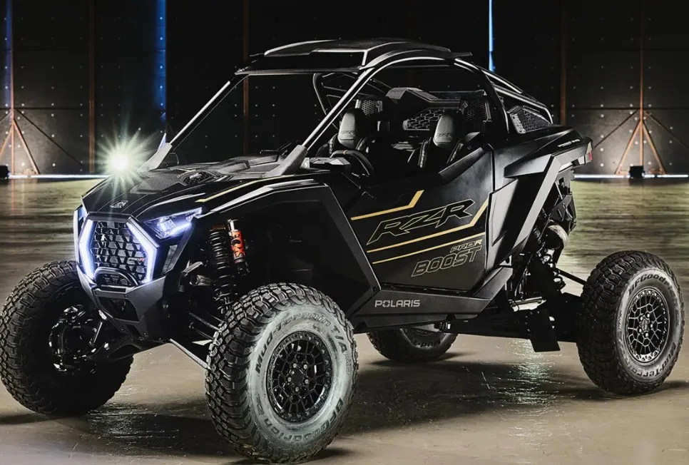 Perfil frontal y lateral del Polaris RZR Pro R Boost 2027