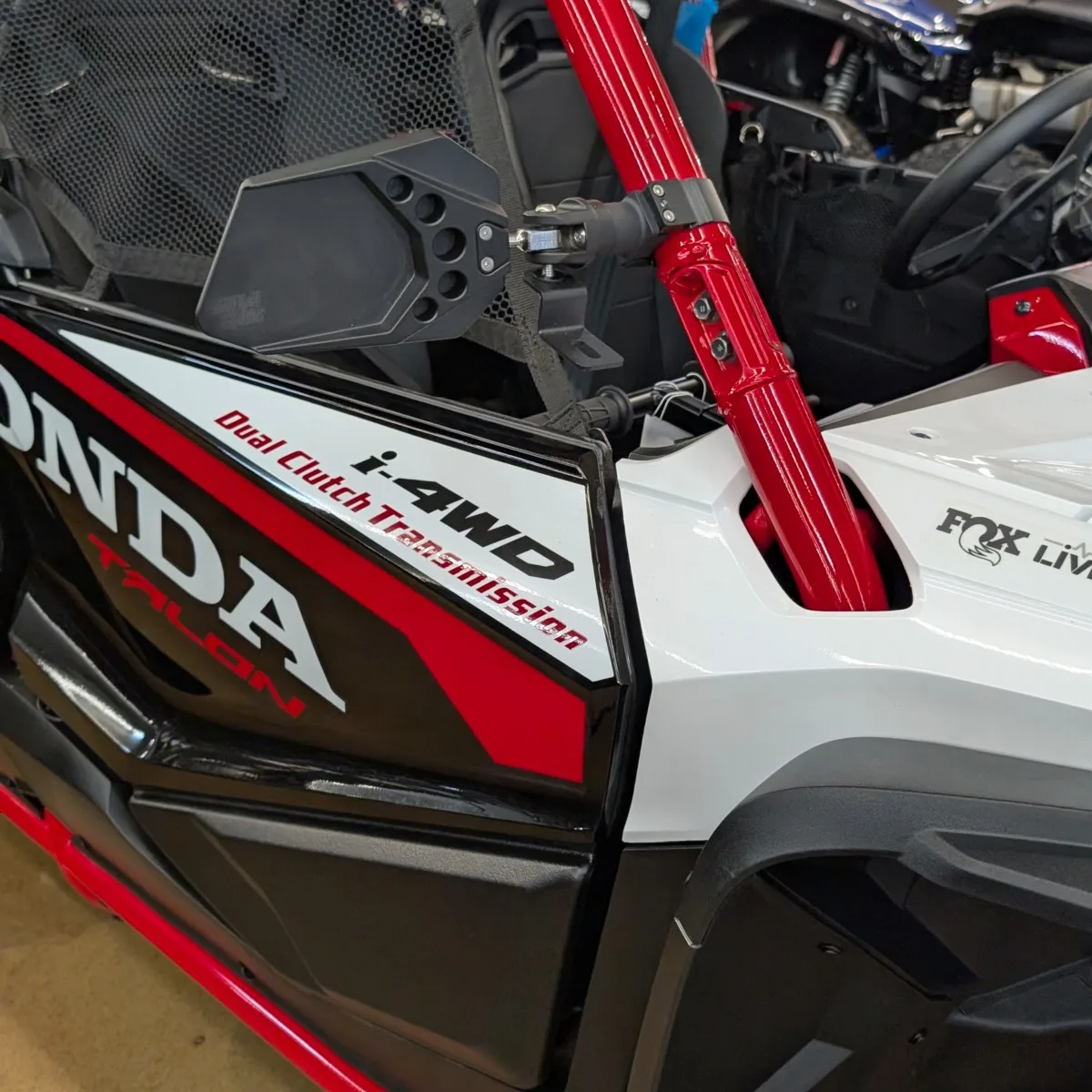 Honda Talon with Dirtbag BRands Mirror-01 mounted showing pod light mount