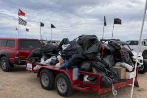 trash pickup in glamis showing stewardship of glamis veterans